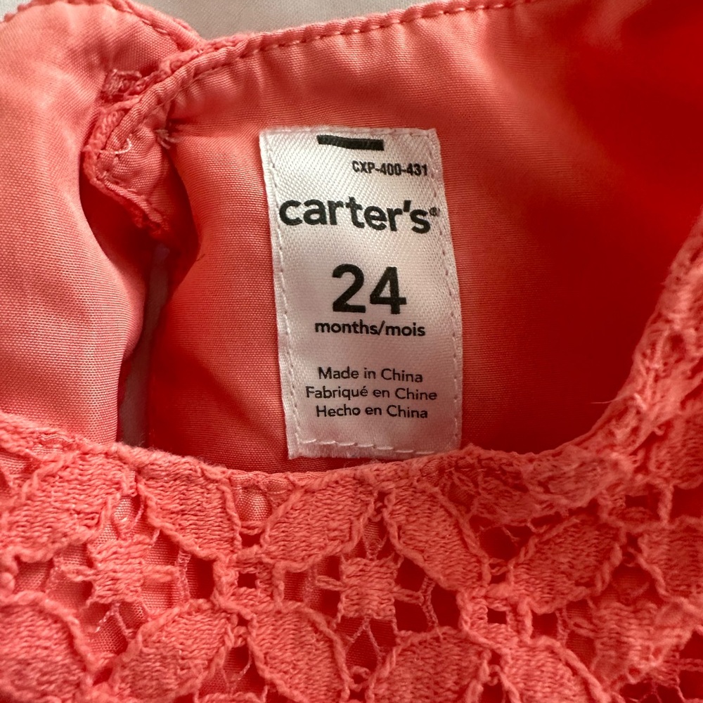 2T Carter’s coral colored dress - Picture 5 of 7